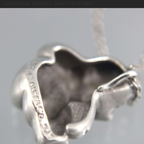 Tiffany & Co. Sterling Silver Necklace and teddy bear Pendant, adjustable. - Picture 3 of 8
